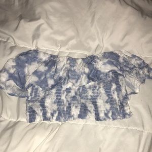 Blue Acid Washed Crop Top